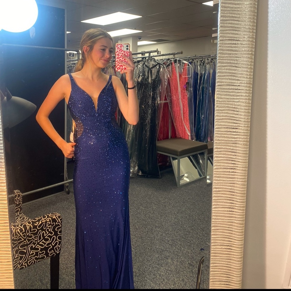 Navy Blue Sparkle Prom Dress!